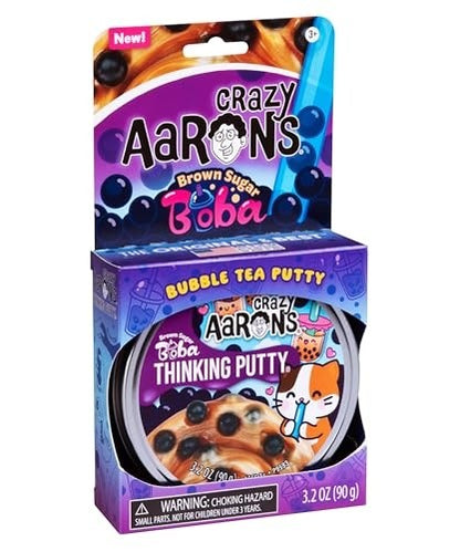 Crazy Aarons 4  Brown Sugar Boba Thinking Putty 90 Grams - Never Dries Out - Sensory Play Putty - Creative Toy for Kids and Adults - Crazy Aarons Thin