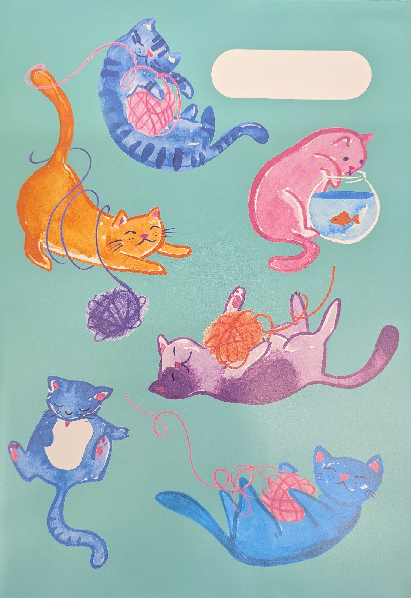Spencil A4 Book Cover - Crazy Cats 2
