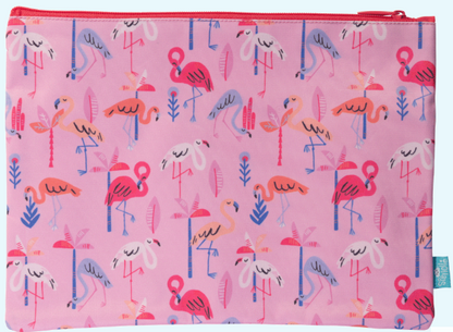 Spencil A4 Twin Zip Pencil Case - Flamingo Splash