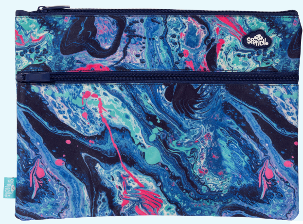Spencil A4 Twin Zip Pencil Case - Liquid Marble