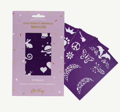Oh Flossy Reusable Adhesive Face Paint &amp; Makeup Stencils - Purple