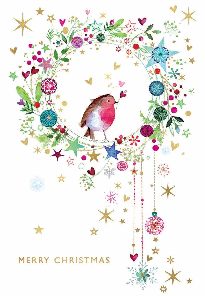 BEYOND BLUE ROBIN JOY CHARITY BOXED CHRISTMAS CARDS 