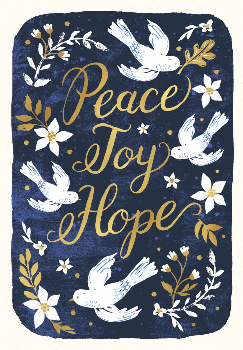 PROSTATE CANCER FOUNDATION PEACE JOY HOPE CHARITY BOXED CHRISTMAS CARDS 