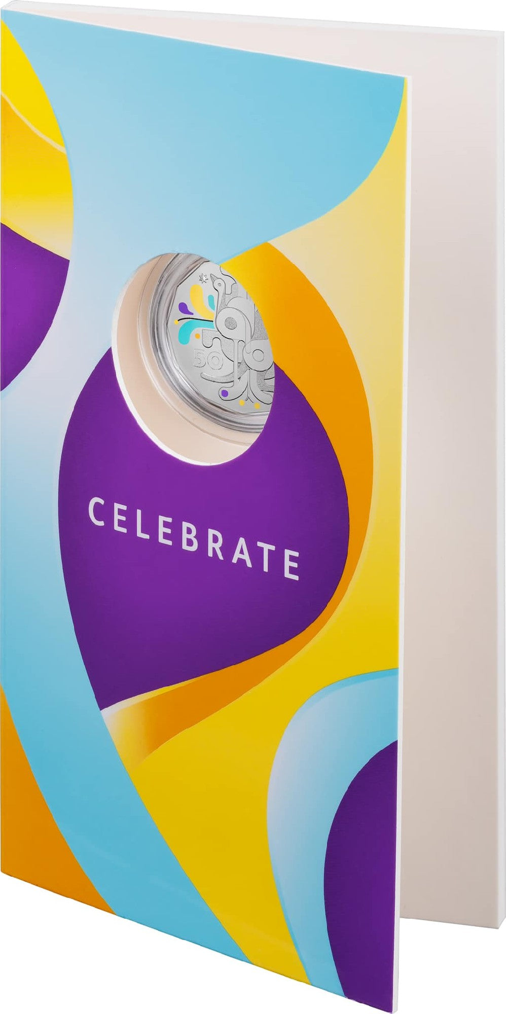 ROYAL AUSTRALIAN MINT  CELEBRATIONS 2025 50c COLOURED UNCIRCULATED COIN 