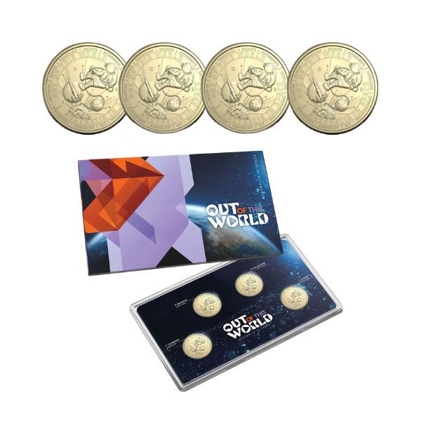 ROYAL AUSTRALIAN MINT COIN PACK 4 COIN $1 UNC 2024 ALBR MINTMARK &amp; PRIVYMARK SET DEEP SPACE