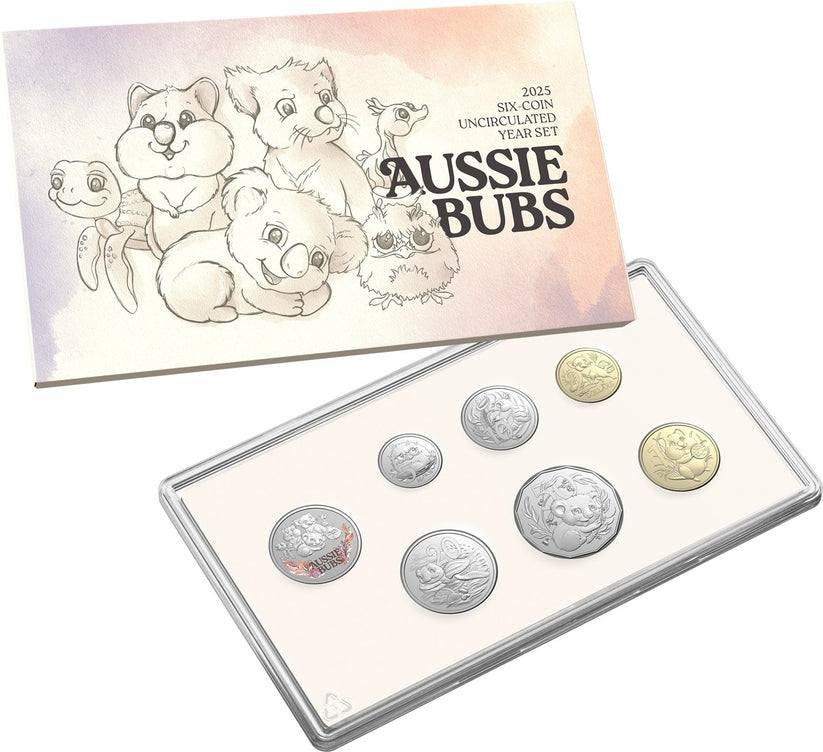 ROYAL AUSTRALIAN MINT 2025 6 COIN BABY UNC SET WITH TOKEN-BABY ANIMALS