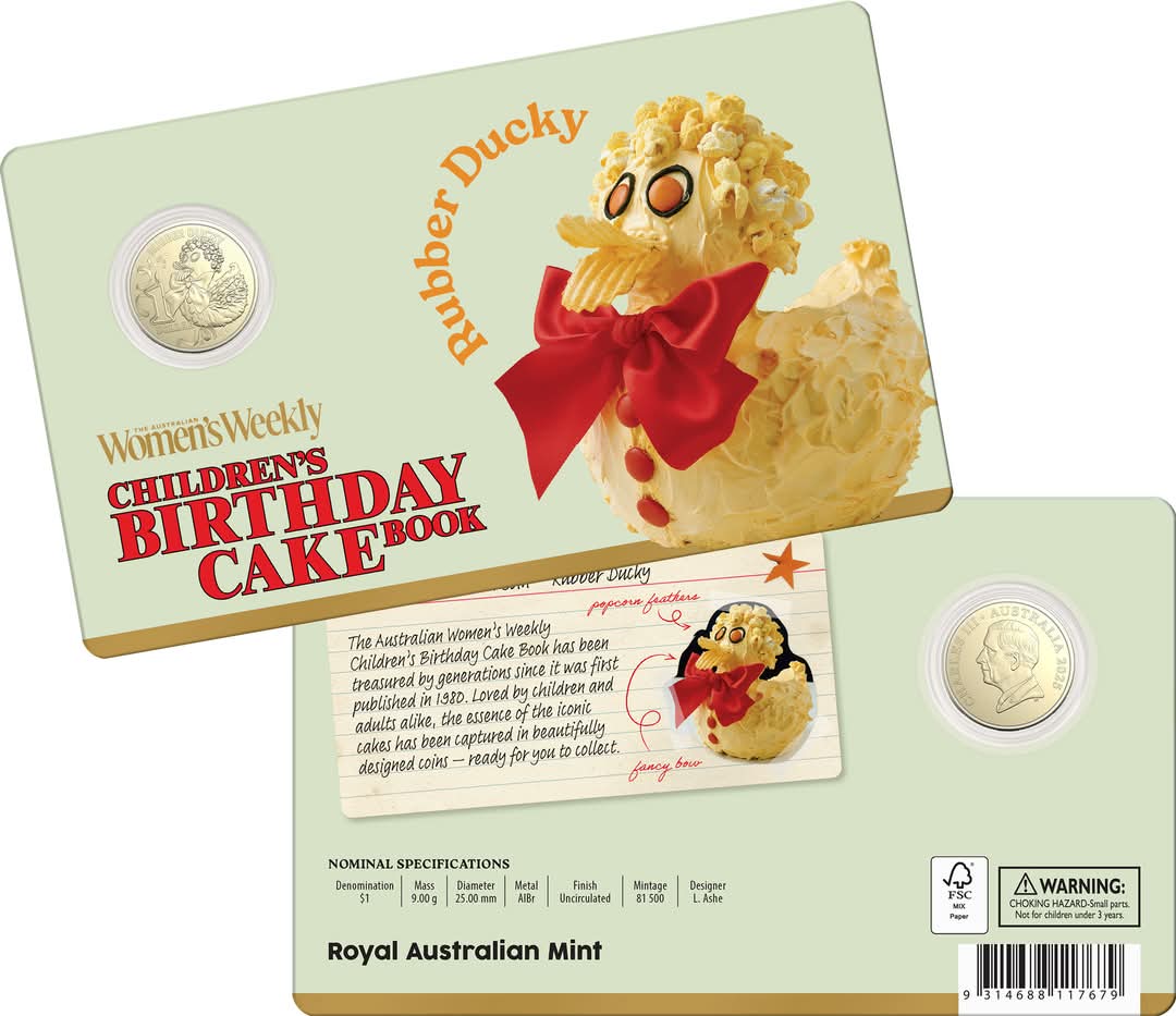 ROYAL AUSTRALIAN MINT 2025 $1 ALBR UNCIRCULATED COIN-RUBBER DUCKY
