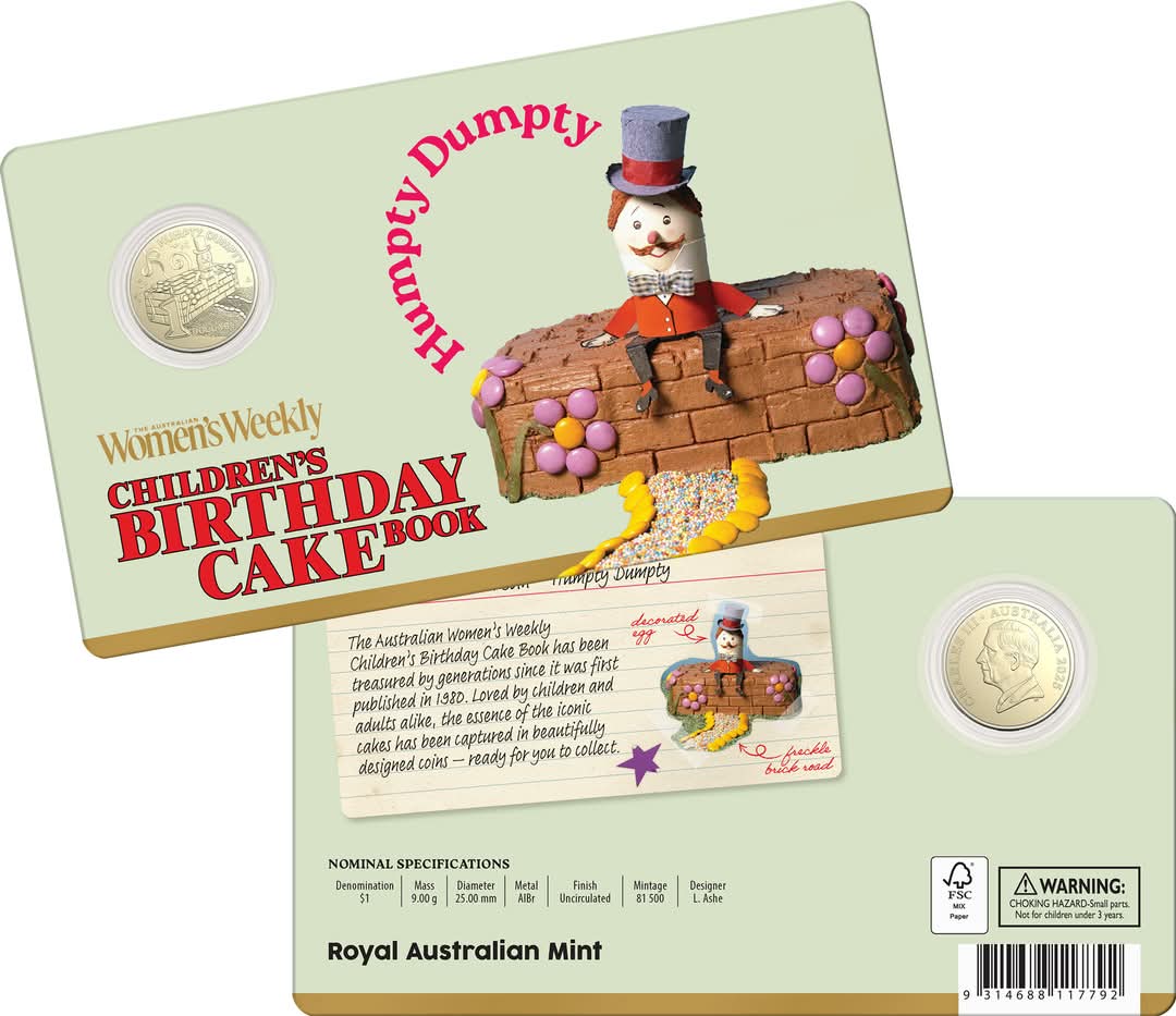 ROYAL AUSTRALIAN MINT 2025 $1 ALBR UNCIRCULATED COIN-HUMPTY DUMPTY