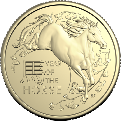 ROYAL AUSTRALIAN MINT COIN PACK $1 UNC 2026 ALBR 25MM 2 COIN SET - YEAR OF THE HORSE