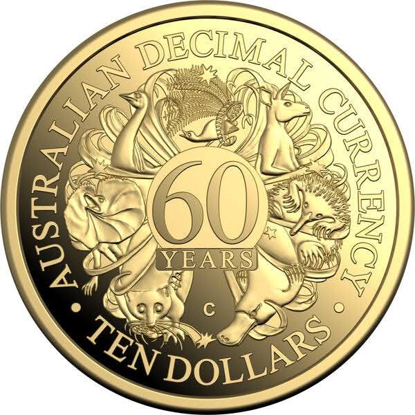 Royal Australian Mint COIN PACK $10 2026 PROOF AU (17.53mm) `C` MINTMARK 60th Anniversary of Decimal Currency