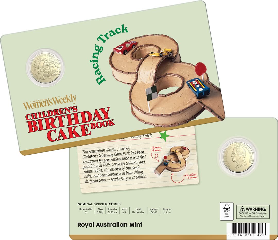 ROYAL AUSTRALIAN MINT 2025 $1 ALBR UNCIRCULATED COIN-RACING TRACK