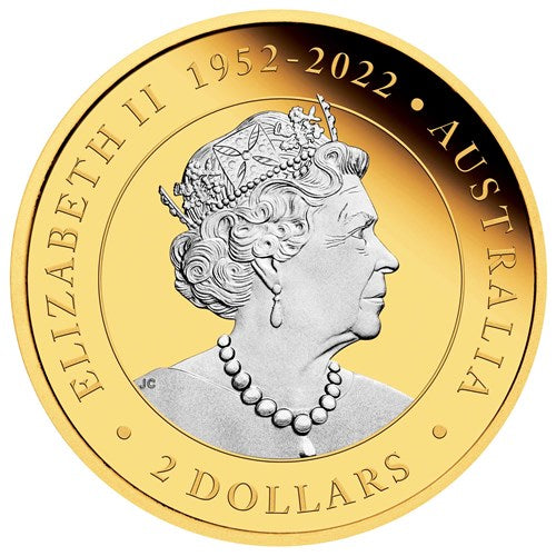 THE PERTH MINT AUSTRALIAN KANGAROO 2023 2OZ SILVER REVERSE GILDED COIN