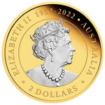 Load image into Gallery viewer, THE PERTH MINT AUSTRALIAN KANGAROO 2023 2OZ SILVER REVERSE GILDED COIN
