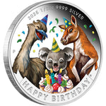 Load image into Gallery viewer, THE PERTH MINT HAPPY BIRTHDAY 2025 1/2oz SILVER PROOF COLOURED COIN
