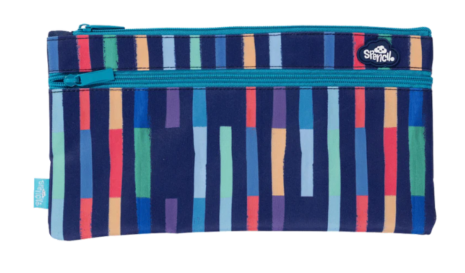 Spencil Twin Zip Pencil Case - Bright Stripes