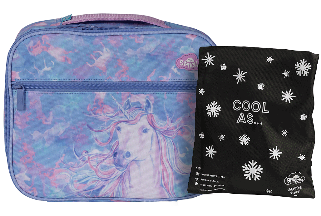 SPENCIL BIG COOLER LUNCH BAG+CHILL PACK-UNICORN MAGIC