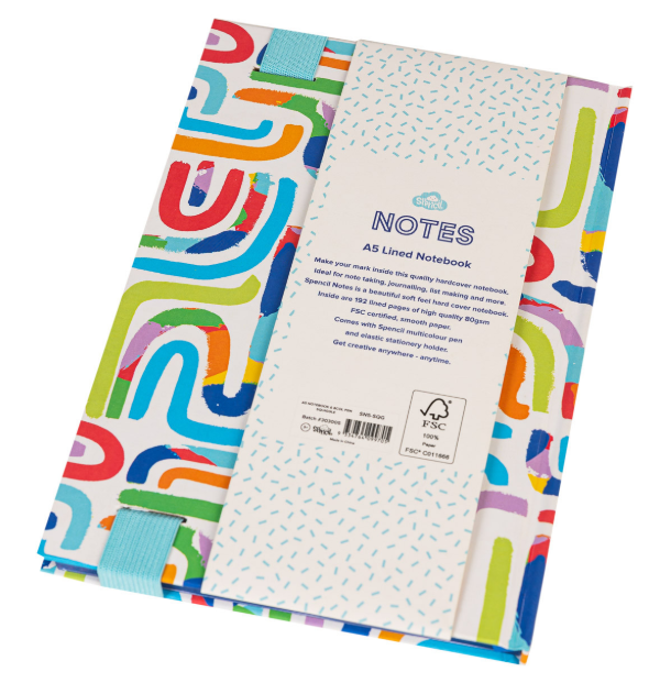 Spencil A5 Notebook with MultiColour Pen - Squiggle
