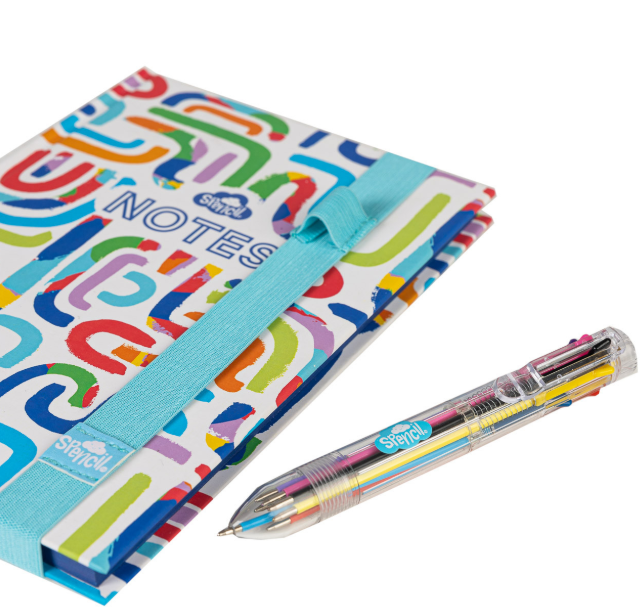 Spencil A5 Notebook with MultiColour Pen - Squiggle