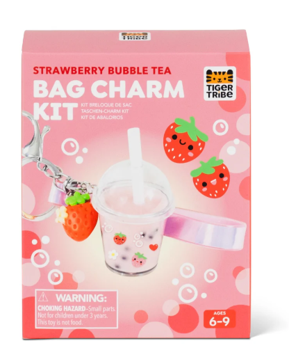 Tiger Tribe Bag Charm Kit - Strawberry Bubble Tea 