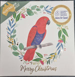 Load image into Gallery viewer, VEVOKE CHARITY CHRISTMAS CARD WALLET CMRI-PARROT WREATH
