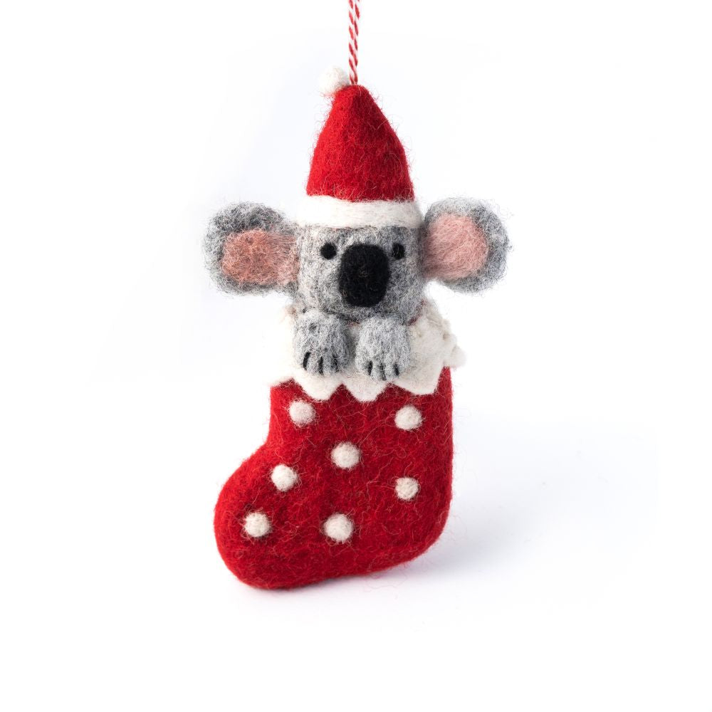 CHRISTMAS DECORATION - KOALA STOCKING 