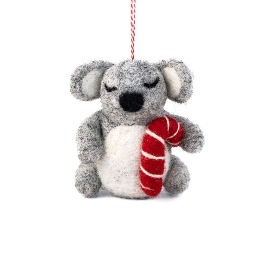 CHRISTMAS DECORATION - KOALA CANDY CANE 