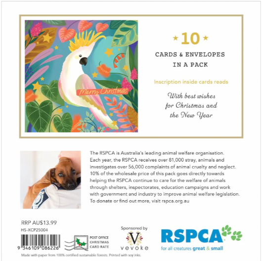 RSPCA-Christmas Card Wallet-Cockatoo