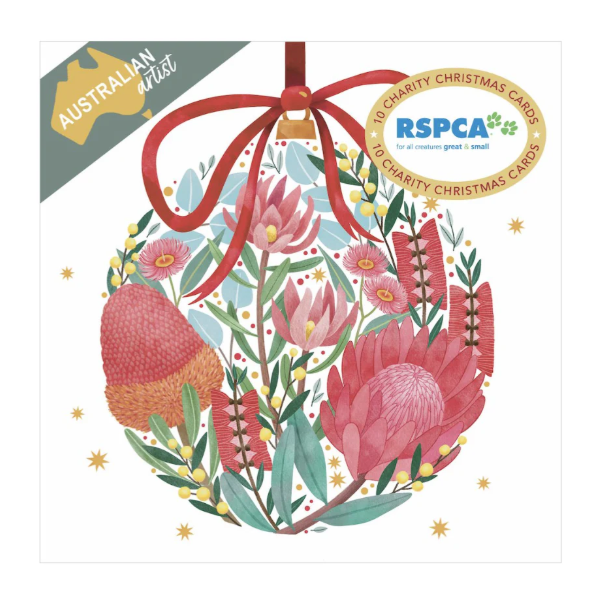 RSPCA-Christmas Card Wallet-Floral Bauble