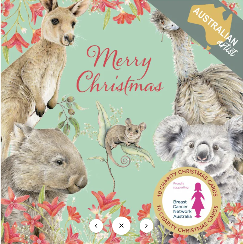 Breast Cancer Network Australia-Christmas Card Wallet-Animal Greetings