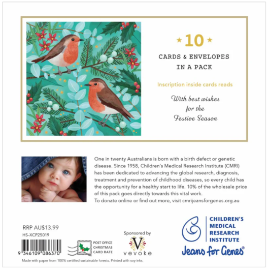 Jeans for Genes-Christmas Card Wallet-Red Robins