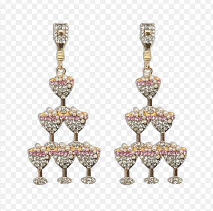LP FASHION EARRINGS HAPPINESS-CHAMPAGNE TOWER