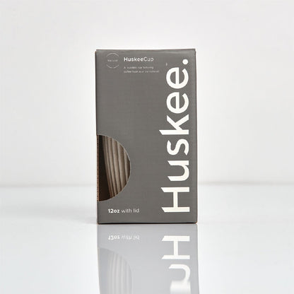 HUSKEE CUP &amp; LID NATURAL 12 OZ