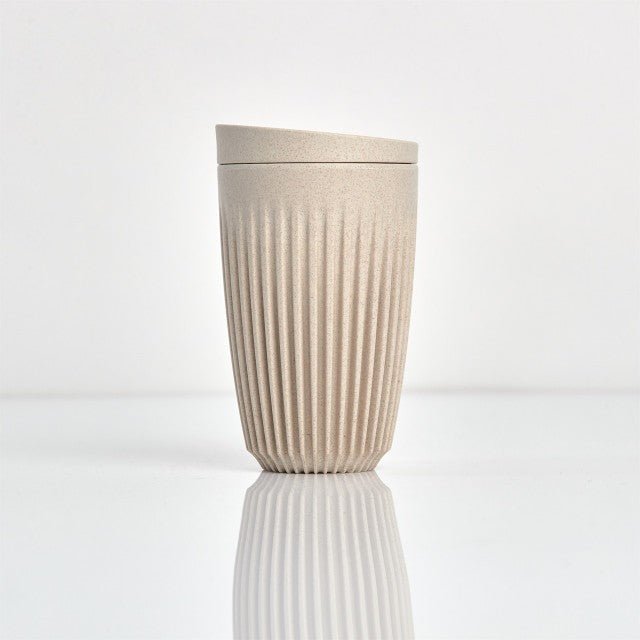 HUSKEE CUP &amp; LID NATURAL 12 OZ