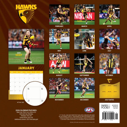 AFL HAWTHORN HAWKS CALENDAR: 2026