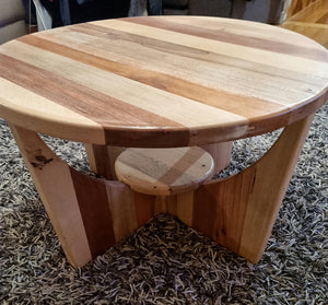 RECYCLED TIMBER ROUND COFFEE TABLE