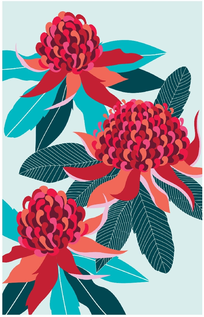 TEA TOWEL - WARATAH