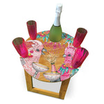 Load image into Gallery viewer, LP BAMBOO PICNIC TABLE FOLDING LEGS 4 WINE GLASS HOLDERS 40CM PRU + TRUDE
