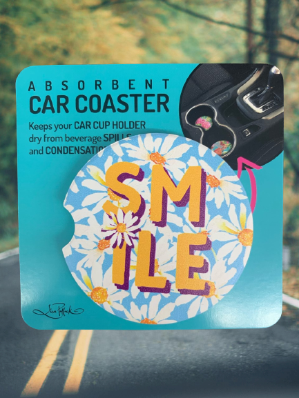LP CERAMIC CAR COASTER - SMILE